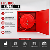 Système de dérouleur d'incendie mural personnalisable en acier inoxydable rouge avec armoire – Ensemble complet personnalisable pour bâtiments commerciaux