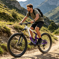Vélo de montagne en fibre de carbone EU/US avec fourche en alliage d'aluminium, jantes 27,5 pouces, 10 vitesses, léger, DH - Livraison rapide