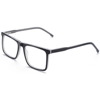 Elan Optical RD26045 Monture de lunettes rectangulaire classique de qualité supérieure, monture intégrale unisexe en acétate, lunettes optiques écologiques