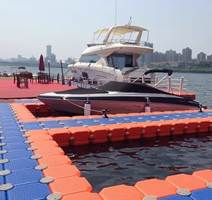 HDPE Floating Docks Marine Jet Ski Boat Waterfront Modular Cube Systems Ready In Red Blue And Gray