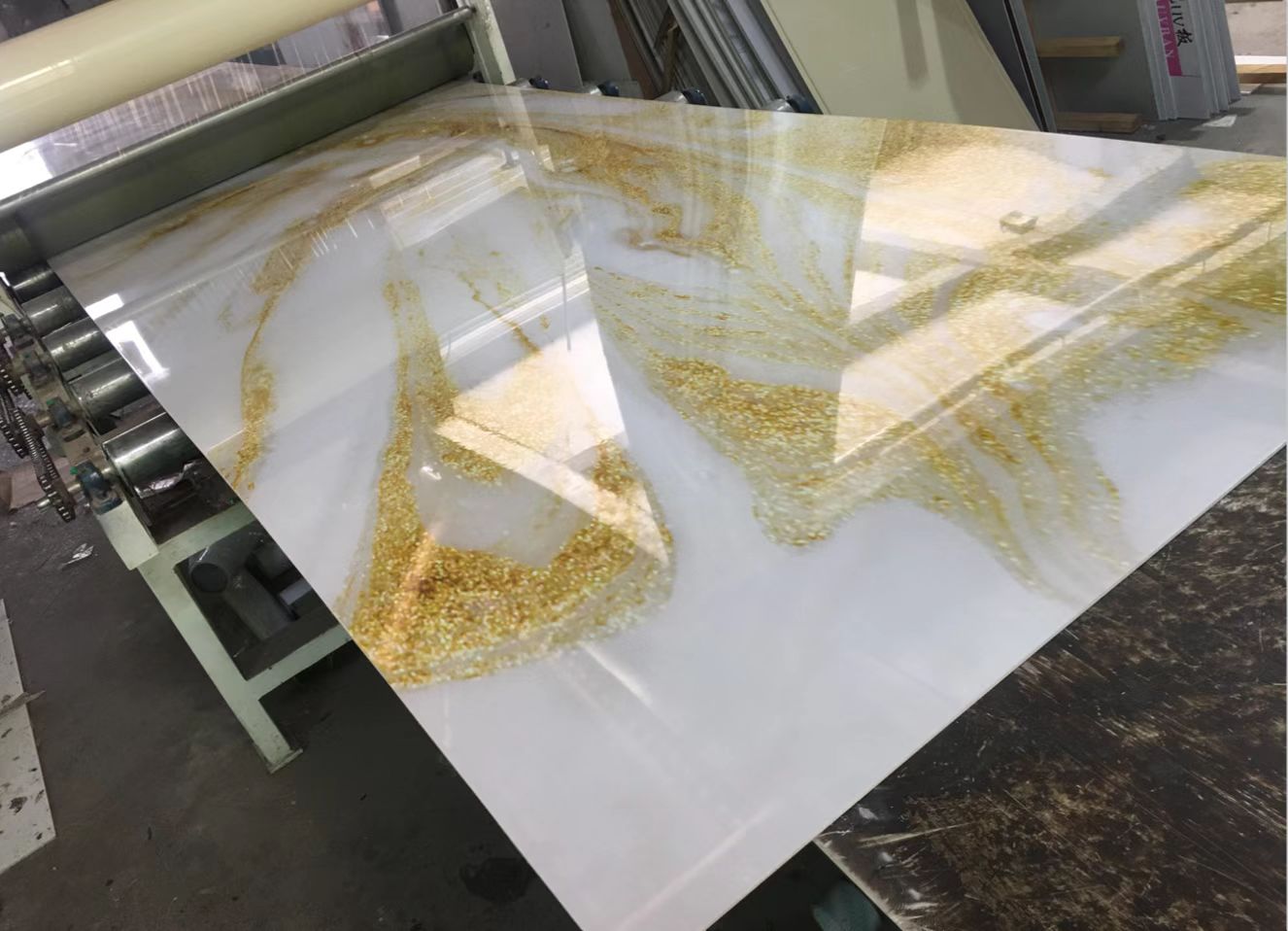 1220x2800mm PVC Marble Sheet Interior Decorative High Glossy For Bathroom