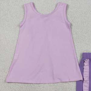 Tunique à manches courtes lavande pour bébés filles avec nœuds au dos et short à volants en élasthanne/polyester écologique - Product Image 5