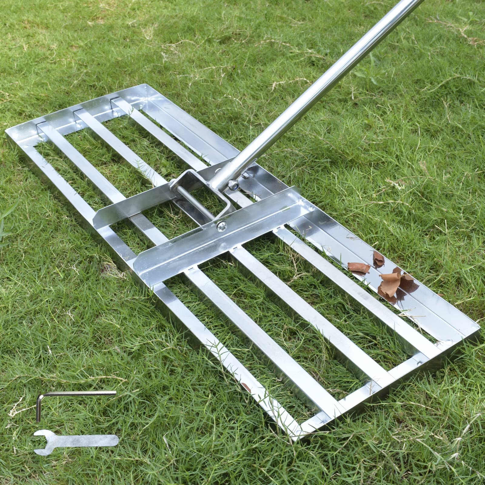 Jardineer Rastrello Livellatore Per Prato – 91 Cm Con Manico Lungo – Attrezzo Per Livellare Terreno