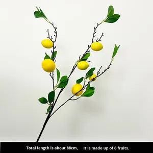 Đêm Giao Thừa 7 đầu nhân tạo Lựu Hồng sắp xếp hiện đại 7-9cm may mắn xô để bàn trang trí nhà - Product Image 6