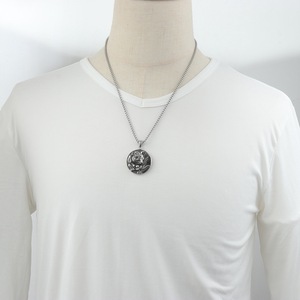 Collar con colgante de rata de acero inoxidable yunnique, diseño del zodiaco animal, joyería de moda para hombre, cadena de 60cm, Color plateado - Product Image 4