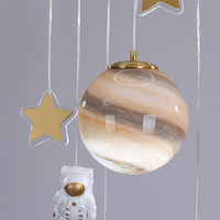 Chambre d'enfants planète LED lustre créatif errant terre astronaute plafonnier 50cm 55W 3CCT gradation LED plafonniers