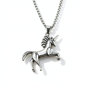 Collar con Colgante Vintage <span class=keywords><strong>de</strong></span> Acero Inoxidable para Hombre, Caballo Occidental, Unicornio Gótico, Pegaso, Gancho <span class=keywords><strong>de</strong></span> Pesca Maorí, Joyería Punk al por Mayor - Product Image 4