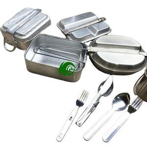 KANGO Camping Mess Kit <span class=keywords><strong>de</strong></span> acero inoxidable compacto todo en uno juego <span class=keywords><strong>de</strong></span> utensilios <span class=keywords><strong>de</strong></span> cocina al aire libre para mochilero, Senderismo y viajes - Product Image 1