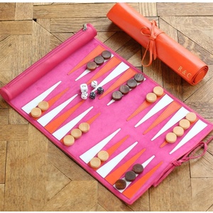 Custom Colorful Marble and Metal PU Leather <strong>Backgammon</strong> <strong>Board</strong> Classic Roll-Up Chess Set Leisure Entertainment Game <strong>Board</strong> - Product Image 5