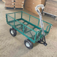 Chariot de jardin pliable surdimensionné en maille, robuste, avec côtés amovibles, roues de 10 pouces, OEM