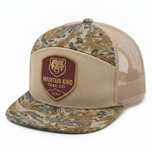 Casquette personnalisée camouflage à visière plate en maille avec patch rond pour la chasse et la pêche en extérieur, vente en gros OEM ODM - Product Image 2