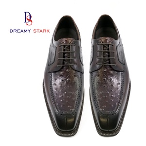 Chaussures pour hommes en cuir véritable à motif autruche, classiques, formelles, fabriquées à la main, avec logo personnalisé, design original, confortables, nouvelle collection automne-hiver - Product Image 3