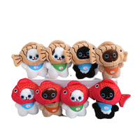Pendentif figurine mini chat mignon, dessin animé et adorable porte-clés en forme de chat tête de poisson en peluche jouets en peluche en gros