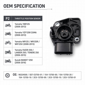 Sensor de Posición del Acelerador (TPS) para Motocicletas <span class=keywords><strong>Yamaha</strong></span> YS250, YBR250, FAZER <span class=keywords><strong>250</strong></span>, XTZ250, TENERE, <span class=keywords><strong>LANDER</strong></span> <span class=keywords><strong>250</strong></span>, Disponible en Stock - Product Image 2