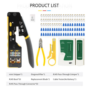 7 in 1 Netzwerk pass RJ45 Crimp-Toolkit Ethernet-<span class=keywords><strong>Tester</strong></span>-Kit für CAT5/Cat5e/Cat6 RJ11 6 P4C Stahl zangen Glasfaser ausrüstung - Product Image 5
