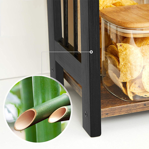 Étagère à épices multifonctionnelle pour la cuisine, organisateur de bureau à 3 niveaux, conteneur de rangement en métal et bambou, organisateur d'épices pour la cuisine - Product Image 2
