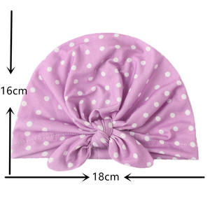 Chapeau pour bébé avec oreilles de lapin, nouveau style, couleur unie et pois, nœud indien, mignon, lavable, écologique, polyester, toutes saisons - Product Image 4