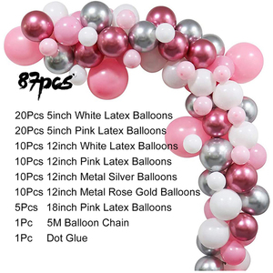 طقم قوس بالونات زرقاء مع بالونات كونفيتي معدنية زرقاء لتزيين حفلات أعياد الميلاد وحفلات استقبال المولود والتعميد وحفلات الزفاف - Product Image 3