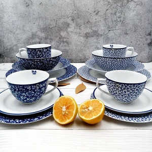 Blue and White Plants Flower Floral Series <b>Noodle</b> Bowl Rice Bowl Salad Bowl - Product Image 4