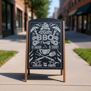 Panneau publicitaire en bois en forme de A, tableau noir, 25,6 x 2,4 x 40 pouces, pour utilisation en extérieur - Product Image 2