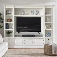 Venta Directa de Fábrica, Mueble para TV Grande Blanco para Dormitorio y Sala de Estar, Tamaño Personalizado, Consola para TV con Múltiples Espacios de Almacenamiento para Muebles Modernos