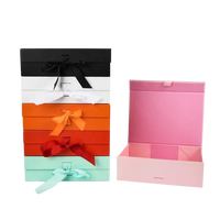 Boîte cadeau magnétique en carton rigide avec impression de logo personnalisé, pliable, avec ruban et aimants, pour vêtements et emballages de vêtements