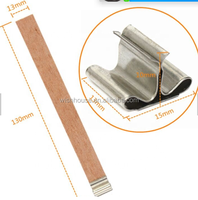 Mèche de bougie en bois naturel de cerisier, crépitante, sans fumée, pré-encollée, taille personnalisée pour la fabrication de bougies à la cire de soja