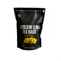 Thé de feuilles de molène OEM ODM, certifié GMP ISO22000, sachet refermable de 20 unités de 1,06 oz, sans caféine