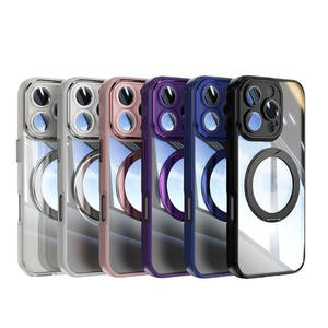 ขาตั้งหมุนได้360 ° พร้อมเคสป้องกันเลนส์กล้องโทรศัพท์สำหรับ <span class=keywords><strong>iPhone</strong></span> 11 <span class=keywords><strong>12</strong></span> 13 14 15 16 PRO MAX กรอบแม่เหล็ก16Pro - Product Image 1