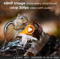 Caméra de surveillance de la faune en plein air avec détection de mouvement, contrôle WiFi 4K via application, grand angle, déclenchement 0,2s
