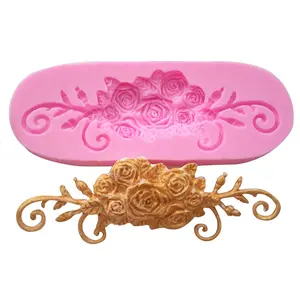 Molde de silicona Fondant con patrón de totem rosa, herramientas de decoración de pasteles