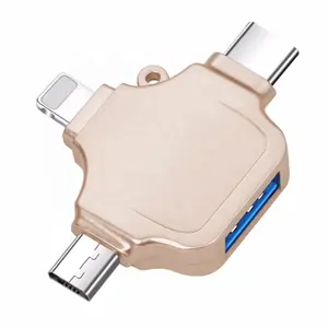 Convertisseur OTG 3 en 1 USB 3.0 vers Micro USB et adaptateur de Type C pour iPhone