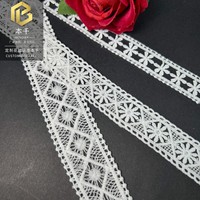 Dentelle brodée en soie de lait LEIXUSI, 2,5 cm, double face, motif floral, soluble dans l'eau, pour vêtements et accessoires DIY, en stock