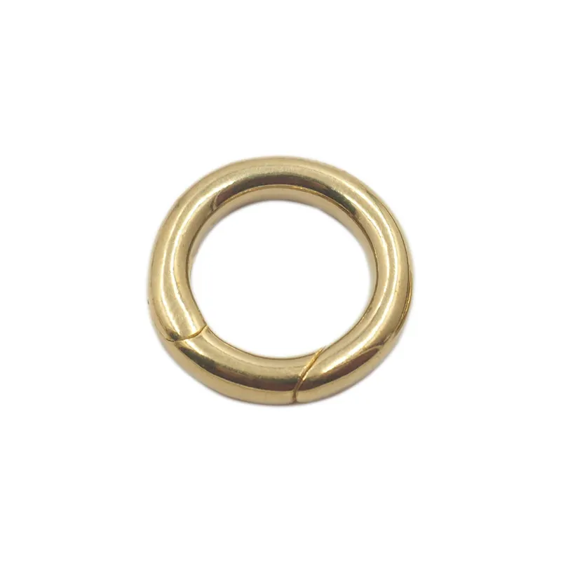 Custom Logo Small Size Open Key Ring Metal Solid Brass Spring O Ring