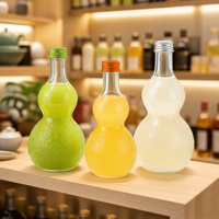 Offre Spéciale – Bouteilles en Verre Transparent en Forme de Gourde 250ml, 350ml, 500ml – Bouteilles Rechargeables pour Jus, Boissons, Café et Thé Infusé à Froid