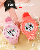 Montre numérique pour enfants MINGRUI pour filles, 38 mm, imprimé doodle mignon, montre électronique pour enfants, rétroéclairage LED, chronomètre, caoutchouc, OEM