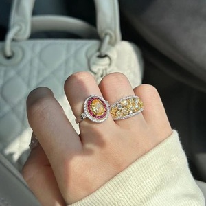 Anillo de Plata de Ley S925 con Diamante Amarillo Ganso de San Petersburgo, Color Yema de Huevo de Paloma con Diamante de Alto Contenido de Carbono Deslumbrante, Joyería Fina - Product Image 4