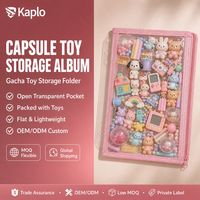 Álbum de Almacenamiento para Juguetes Gacha, con Ventana Transparente de PVC y Cierre, Carpeta de 6 Anillos A5, Organizador Kawaii para Coleccionistas de Gashapon