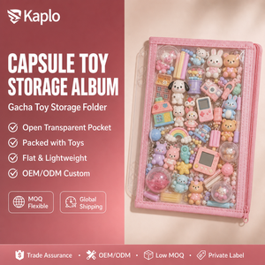 Album de rangement pour jouets Gacha Capsule, avec fenêtre transparente en PVC, fermeture éclair, classeur à 6 anneaux A5, organisateur de collection Kawaii Gashapon, livre de présentation - Product Image 1