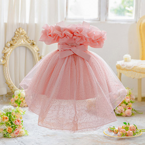 Vestidos de Tutú de Nuevo Estilo para Niñas, Vestido de Fiesta de Moda, Vestido de Niña para Actuación, Vestido de <span class=keywords><strong>Pasarela</strong></span> con Lentejuelas, Vestido de Encaje - Product Image 1