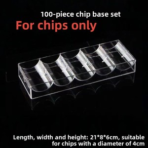 <b>Chip</b> Rack <b>Chip</b> Storage Box Texas <b>Poker</b> <b>Chip</b> Case Mahjong Transparent Hard 40mm Crystal Acrylic 100 <b>Chips</b> - Product Image 3