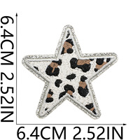 Patchs brodés thermocollants à motifs léopard colorés, cœurs et étoiles scintillants, appliques DIY pour la décoration de sweats à capuche, chapeaux, sacs à dos et vestes