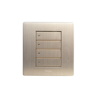 Interrupteur mural MGA ultra-plat 4 gangues 2 voies avec indicateur LED 250V 10A argent, application EWeLink, logo personnalisé