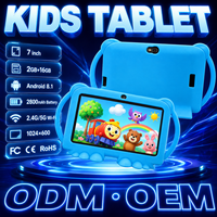 Tablet Edukasi Anak Layar IPS 7-inci Android 12 MTK Quad Core Baterai 3000mAh Kamera Ganda Tipe-C Tahan Banting