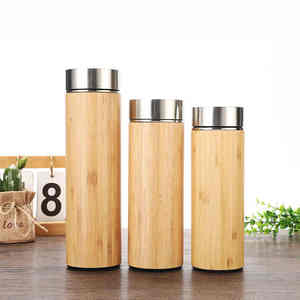 Vaso Térmico de Acero Inoxidable con Aislamiento al Vacío y Cubierta de Bambú, Diseño Moderno a Prueba de Fugas, Botella de Agua para Regalo al por Mayor con Grabado Láser - Product Image 4