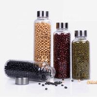 Botella de Agua de Vidrio Borosilicato Duradera de Alta Calidad, Ecológica, Reutilizable, con Logotipo Personalizado, Tapa con Bisagras, Resistente al Calor -30-150