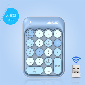 Clavier numérique sans fil Ajazz AK18 2.4G, membrane, touches en PBT chocolat, pour ordinateur de bureau, jeux - Product Image 3