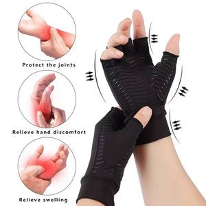 Guantes Deportivos de Medio Dedo, Guantes de Terapia para el Dolor, Soporte de Compresión de Cobre para la Muñeca, Guantes para la Artritis - Product Image 3