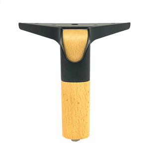 <span class=keywords><strong>Piedini</strong></span> ovali <span class=keywords><strong>in</strong></span> <span class=keywords><strong>legno</strong></span> con punte antiscivolo trasparenti e Hardware nero opaco - Product Image 4