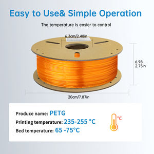 Filamento para Impresora 3D LONQI PETG FDM, Naranja Neón, Alta Resistencia y Flexibilidad, 1.75MM 1KG, OEM ODM - Product Image 6